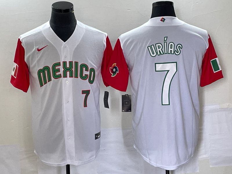 Men 2023 World Cub Mexico #7 Urias White white Nike MLB Jersey11->more jerseys->MLB Jersey